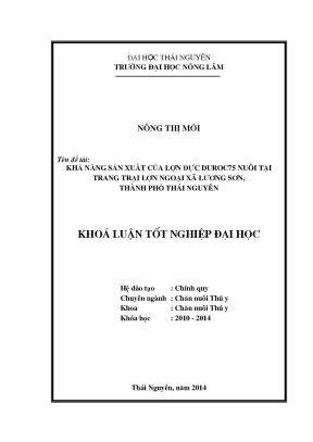 Khả năng sản xuất lợn đực Duroc75 tại trang trại Lương