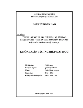 Bản đồ địa chính xã Tân Lộc, huyện Lộc Hà, Hà Tĩnh:
