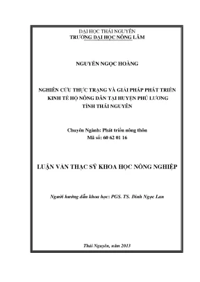 Nghiên cứu thực trạng và giải pháp phát triển kinh tế hộ
