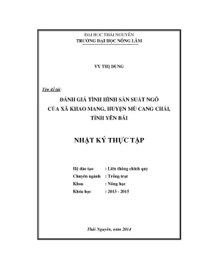 Đánh Giá Tình Hình Sản Xuất Ngô Tại Xã Khao Mang, Huyện