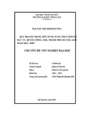 Luận Văn Thạc Sĩ Quy Hoạch Xây Dựng Nông Thôn Mới Xã Dục