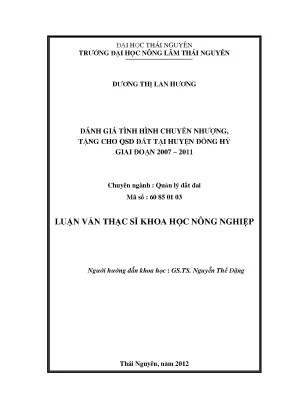 Đánh giá tình hình chuyển nhượng và tặng cho quyền sử