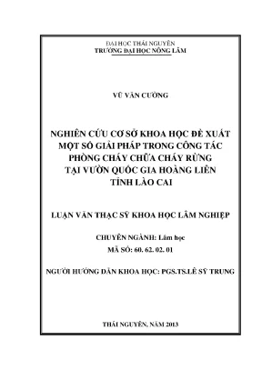 Giải pháp phòng cháy chữa cháy rừng tại Vườn Quốc Gia 