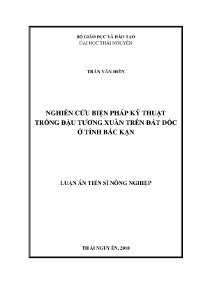 Nghiên cứu kỹ thuật trồng đậu tương xuân trên đất dốc