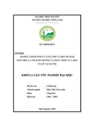 Nghiên cứu ảnh hưởng của giá thể và phân bón lá đến sự 