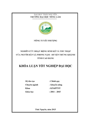 Nghiên cứu hoạt động sinh kế và thu nhập người dân xã