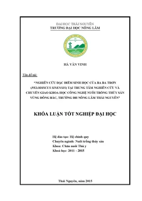 Nghiên cứu đặc điểm sinh học ba ba trơn Pelodiscus