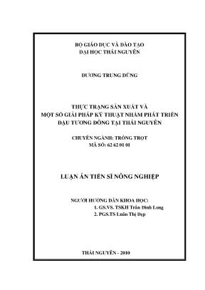 Thực Trạng Sản Xuất Đậu Tương Đông Tại Thái Nguyên Và