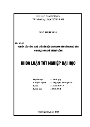 Nghiên cứu công nghệ chế biến bột khoai lang tím Nhật