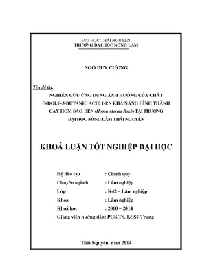 Nghiên cứu ảnh hưởng của Indole 3 Butyric Acid đến khả