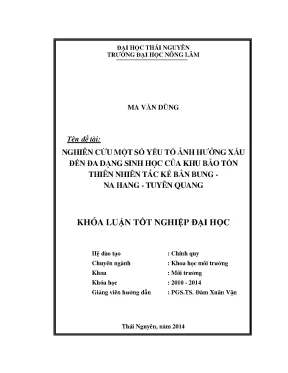 Yếu tố ảnh hưởng đến đa dạng sinh học tại khu bảo tồn