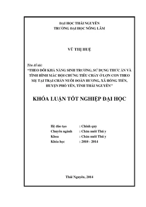 Nghiên cứu khả năng sinh trưởng và tiêu chảy ở lợn con