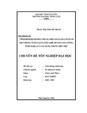Nghiên cứu bệnh phân trắng ở lợn con dưới một tháng tuổi