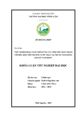 Khả năng thích ứng của tôm thẻ chân trắng với môi trường