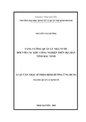 Giải pháp tăng cường quản lý nhà nước tại các khu công