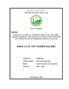 Vai trò của người dân trong chương trình xây dựng nông