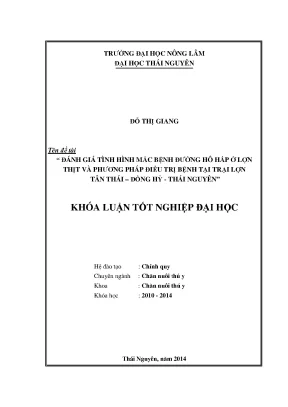 Đánh giá và điều trị bệnh đường hô hấp ở lợn thịt tại