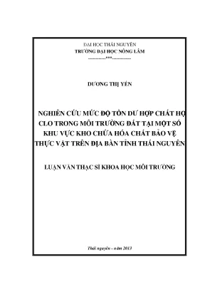 Nghiên cứu mức độ tồn dư hợp chất học lo trong đất tại