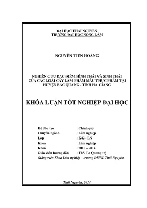 Nghiên cứu đặc điểm hình thái và sinh thái cây làm phẩm