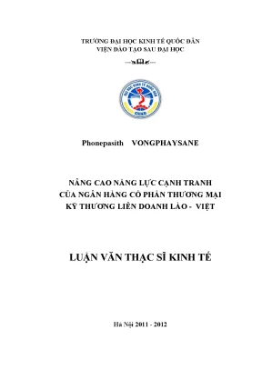 Luận văn tốt nghiệp năng lực cạnh tranh của ngân hàng cổ phần thương mại kỹ thương liên doanh lào việt