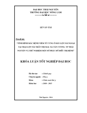 Nghiên cứu tình hình viêm tử cung ở lợn nái tại Thái