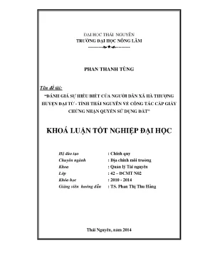 Đánh giá hiểu biết của người dân xã Hà Thượng về giấy