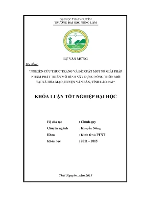 Nghiên cứu thực trạng và giải pháp phát triển mô hình