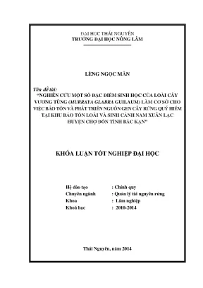Nghiên cứu đặc điểm sinh học cây Vương Tùng Murraya