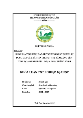Đánh Giá Cấp Giấy Chứng Nhận Quyền Sử Dụng Đất Xã Tiền