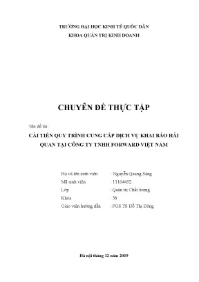 Cải tiến quy trình khai báo hải quan: Luận văn tốt