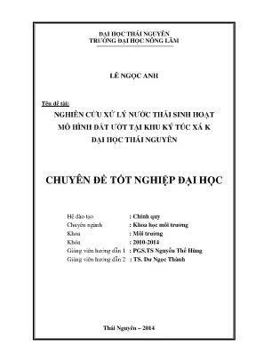 Nghiên cứu xử lý nước thải sinh hoạt bằng mô hình đất