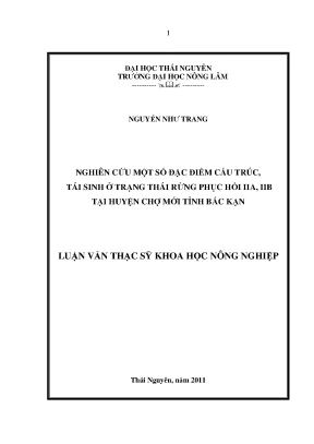 Nghiên cứu cấu trúc tái sinh rừng phục hồi tại huyện Chợ