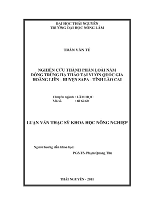 Nghiên cứu thành phần loài nấm đông trùng hạ thảo tại
