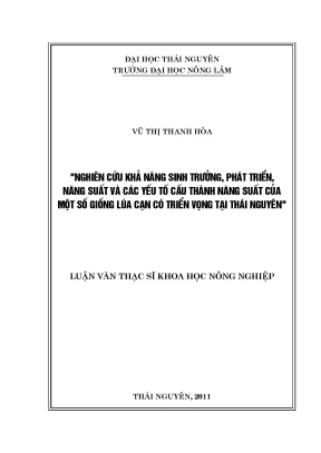 Nghiên cứu giống lúa cạn tiềm năng tại Thái Nguyên: Khả 