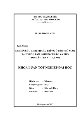 Nghiên cứu bệnh cầu trùng ở thỏ nuôi tại Trung tâm