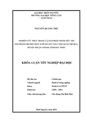 Giải pháp tiêu thụ sản phẩm cho hộ chăn nuôi gia súc gia