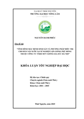 Tình hình mắc bệnh sinh sản và phương pháp điều trị cho