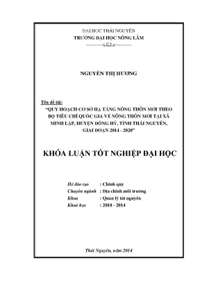 Luận Văn Thạc Sĩ Quy Hoạch Cơ Sở Hạ Tầng Nông Thôn Mới