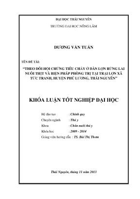 Theo dõi và phòng trị hội chứng tiêu chảy ở đàn lợn rừng