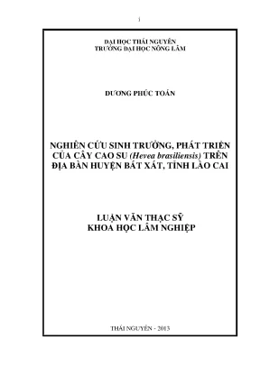 Nghiên cứu sự phát triển cây cao su tại huyện Bát Xát,