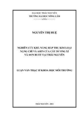Nghiên cứu khả năng hấp thụ kim loại nặng của cây dương