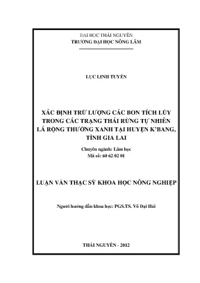 Luận Văn Thạc Sĩ: Xác Định Trữ Lượng Các Bon Trong Rừng
