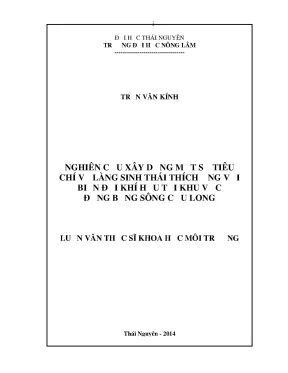 Nghiên cứu tiêu chí xây dựng làng sinh thái thích ứng