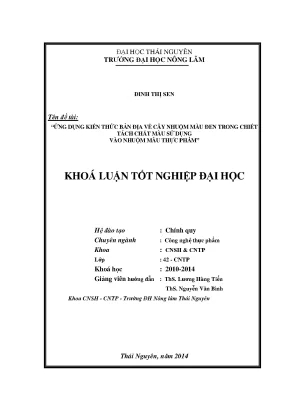 Ứng dụng cây nhuộm màu đen trong thực phẩm: Nghiên cứu