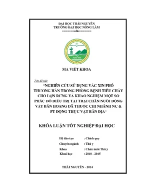 Nghiên cứu sử dụng vắc xin phó thương hàn phòng bệnh