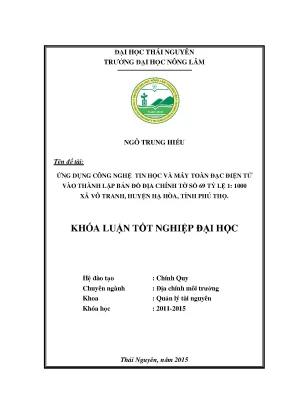 Ứng dụng công nghệ tin học và máy toàn đạc điện tử trong