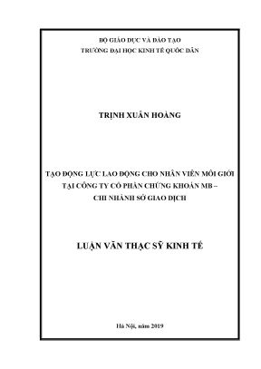 Luận Văn Thạc Sĩ: Giải Pháp Tạo Động Lực Lao Động Cho 