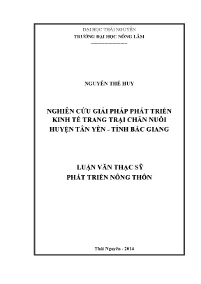 Giải Pháp Phát Triển Kinh Tế Trang Trại Chăn Nuôi Tại