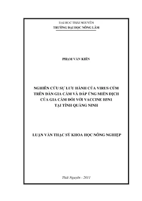 Nghiên cứu lưu hành virus cúm và đáp ứng miễn dịch gia