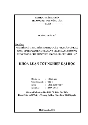 Nghiên cứu vi khuẩn sinh enzyme amylaza và cellulaza cho